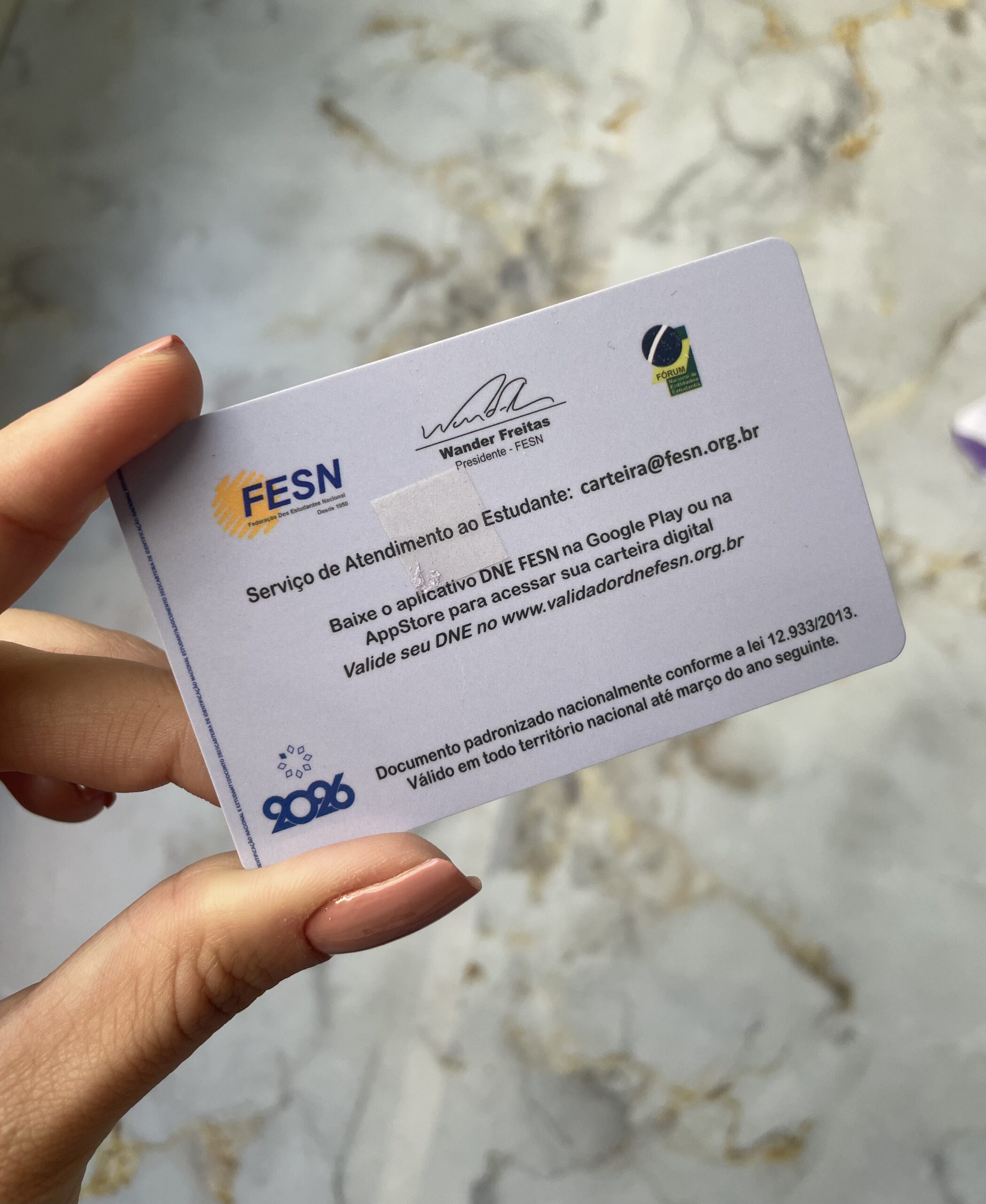 Carteirinha Verso